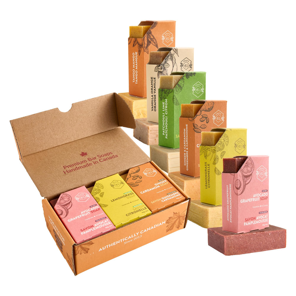 Crate 61 Organics barra jabón Citrus con espuma lujosa para piel suave