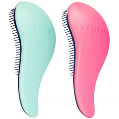 Crave Naturals Glide Thru: pack turquesa-rosado para desenredar sin tirar