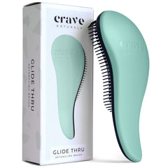 Crave Naturals Glide Thru en turquesa, desenreda nudos con suavidad.