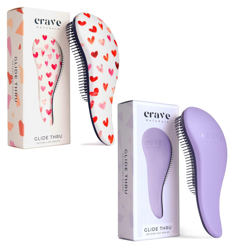 Crave Naturals Glide Thru, rosa con corazones, desenreda suavemente para cabello de niños.