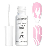 Botella de gel blanco Creaglam para un acabado uniforme en uñas.