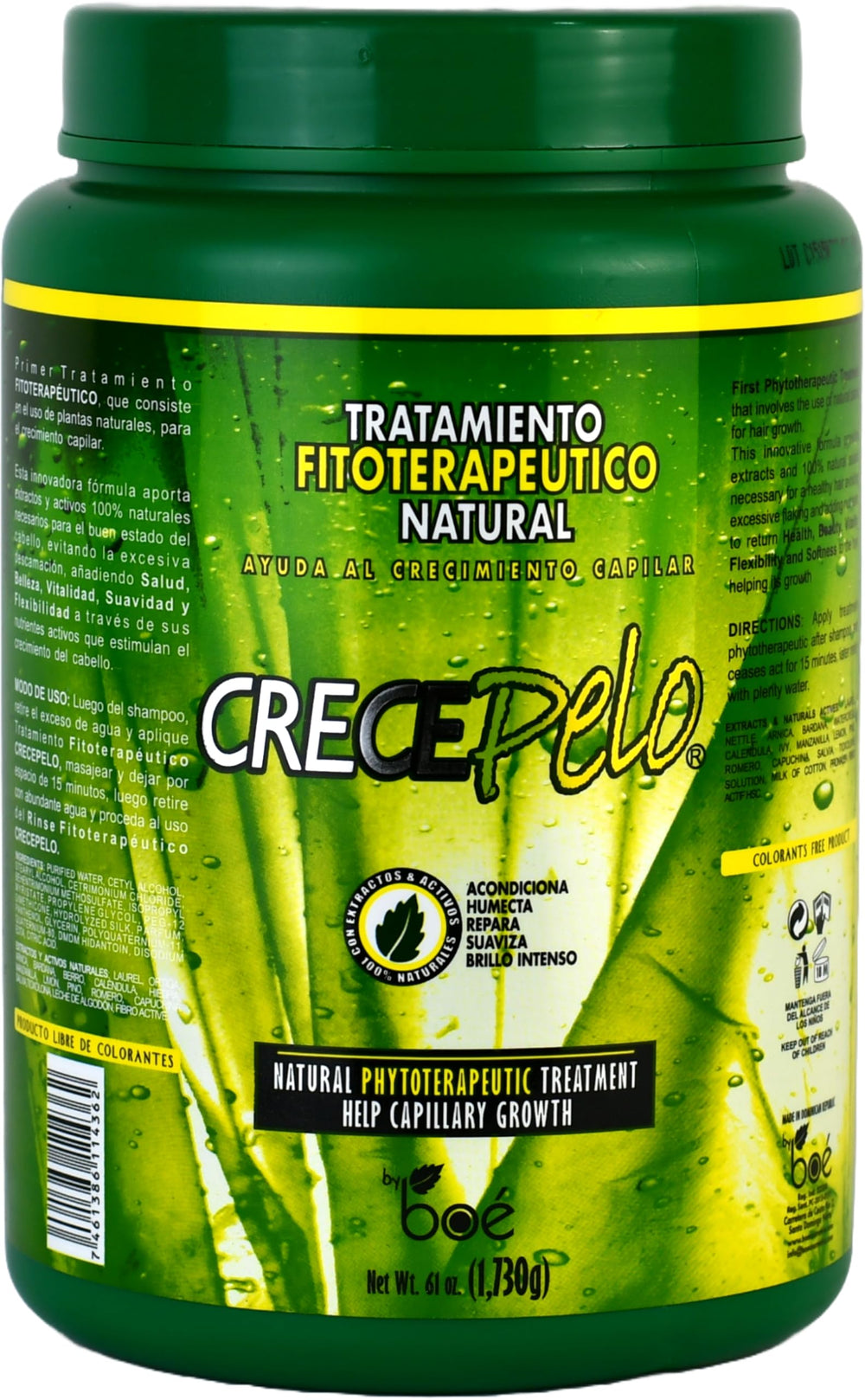 Crece Pelo: mascarilla reparadora para cabello, hidrata profundamente y fortalece desde la raíz.
