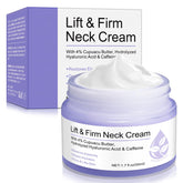 Crema cuello reafirmante y elevadora en bote, ofrece hidratación profunda para piel delicada.