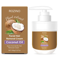 La crema depilatoria facial: envase visible, textura suave para piel delicada.