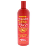 Creme of Nature Aceite de Argán, vista frontal de la botella, brillo y nutrición para el cabello.