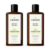Cremo Rich-Lathering Sage & Citrus Body Wash bottle, delivering a rich cleanse with energizing mandarin notes.