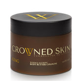 Crowned Skin King: botella de crema con aroma duradero para uso diario.