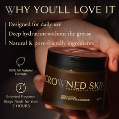 Crowned Skin Prince Manteca de mango para piel hidratada.