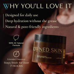 Aplicación en la mano de Crowned Skin Reign para hidratación rápida
