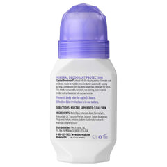 Crystal Essence desodorante mineral lavanda y té blanco: envase compacto para viajar.