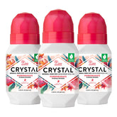 Crystal Essence Desodorante Mineral Rodillo muestra aplicación rápida y uso diario.