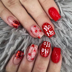 CTTHNBD ciervo navideño en uñas postizas para estilo elegante