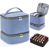CTWWFS organizador corduroy para uñas con 30 botellas, ideal para viajar