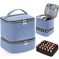 CTWWFS organizador corduroy para uñas con 30 botellas, ideal para viajar