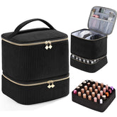 CTWWFS organizador de esmaltes con textura de pana, ideal para mantener frascos ordenados.