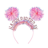 Diadema CUBACO para cumpleaños de mujer con pompón rosa, ideal para fotos