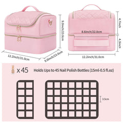 Cubetastic: diseño de doble capa para almacenamiento eficiente de esmaltes y herramientas.