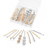 CubGreff pinzas de cabello con strass oro para look de fiesta.