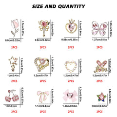 Dijes CUBLIVE lazo 3D para uñas, acento elegante y kawaii.