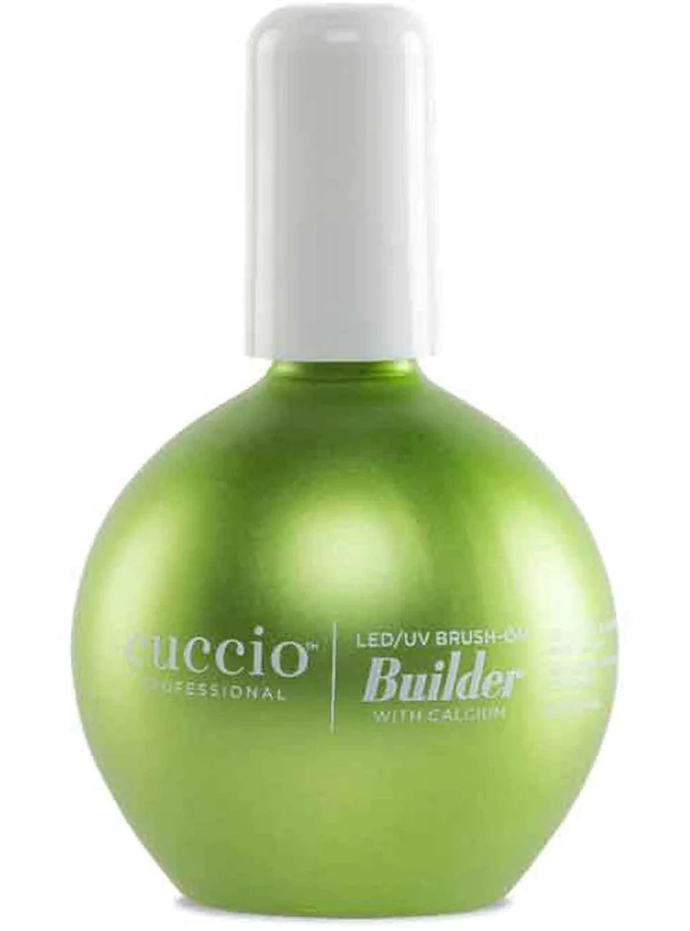 Cuccio Pro LED-UV Builder Gel con calcio, aplicación con brocha para acabado natural.