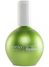 Cuccio Pro LED-UV Builder Gel con calcio, aplicación con brocha para acabado natural.