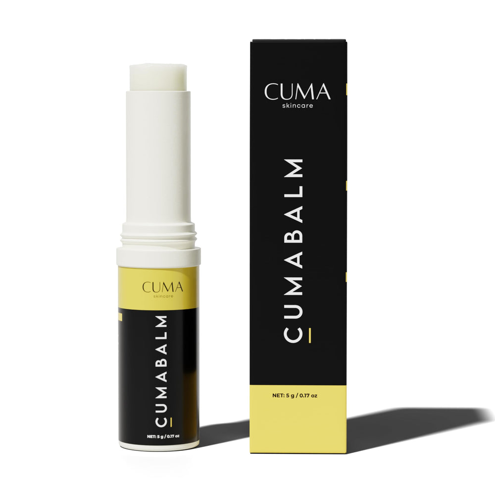 CumaBalm envase del bálsamo para ojos, listo para uso diario y cuidado suave.