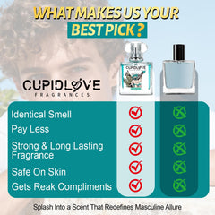 CUPIDLOVE Colonia para hombre, envase brillante, aroma duradero para encuentros sociales.