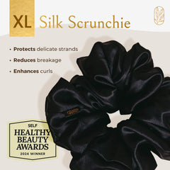 Curlfriend Collective scrunchie de seda Mulberry extragrande, uso diario para cabello grueso