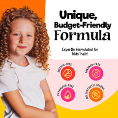 Acondicionador CurlyKids para niños hidrata y mejora la manejabilidad de rizos.