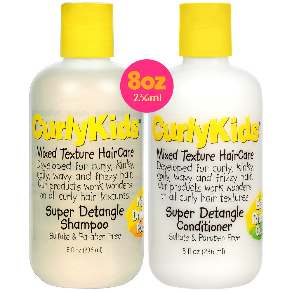 CurlyKids champú desenredante para niños, desenreda y limpia suavemente.
