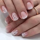 CurvLife uñas adhesivas cortas cuadradas albaricoque, aspecto moderno y aplicación rápida
