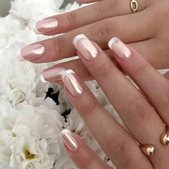 CurvLife uñas pegables, corte cuadrado, Aurora Frances Apricot, acabado profesional en casa