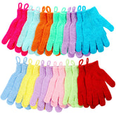 CVNDKN guantes exfoliantes para ducha, 12 colores, limpieza suave y renovación de la piel.