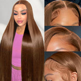 peluca cypha frontal con encaje 13x6 marron chocolate liso para apariencia natural diaria