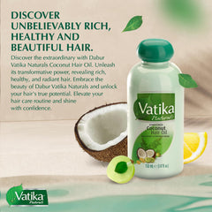 Botella de Dabur Vatika Naturals lista para uso diario.
