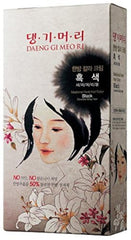 Daeng Gi Meo Ri crema pigmentante herbal negro envasado para coloración natural.