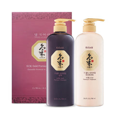 Daeng Gi Meo Ri Ki Gold Champú, botella, cabello suave y nutrido.
