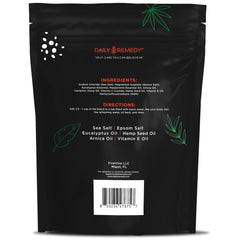 Baño corporal DAILY REMEDY, detalle de etiqueta, favorece relajación y cuidado de la piel.