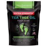 DAILY REMEDY Tea Tree Oil Foot Soak bottle offers a refreshing spa-like experience for feet.
