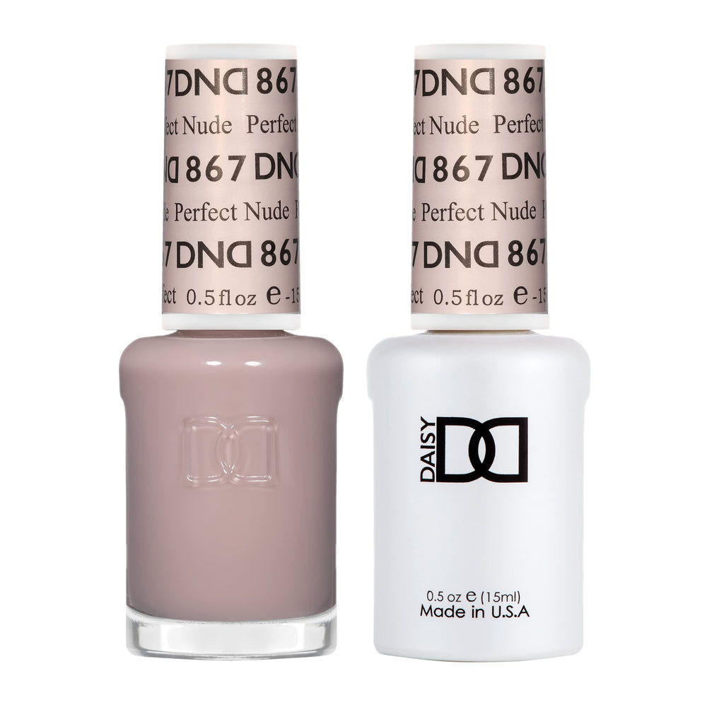 DAISY DND gel polish set Perfect Nude 867, acabado suave para uñas.