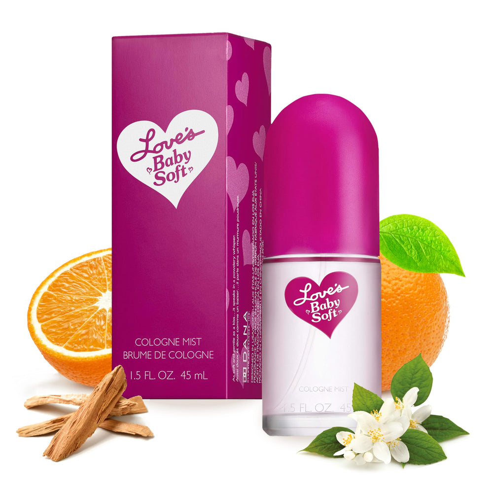Fragancia Dana Love's Baby Soft, nebulización suave para aroma ligero diario.