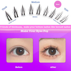 DAODER bottom-lash-clusters tres espesores para una apariencia progresiva.