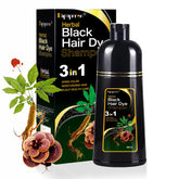 Dapoprren Shampoo Pintura Pelo Negro 3 en 1 para cobertura de canas