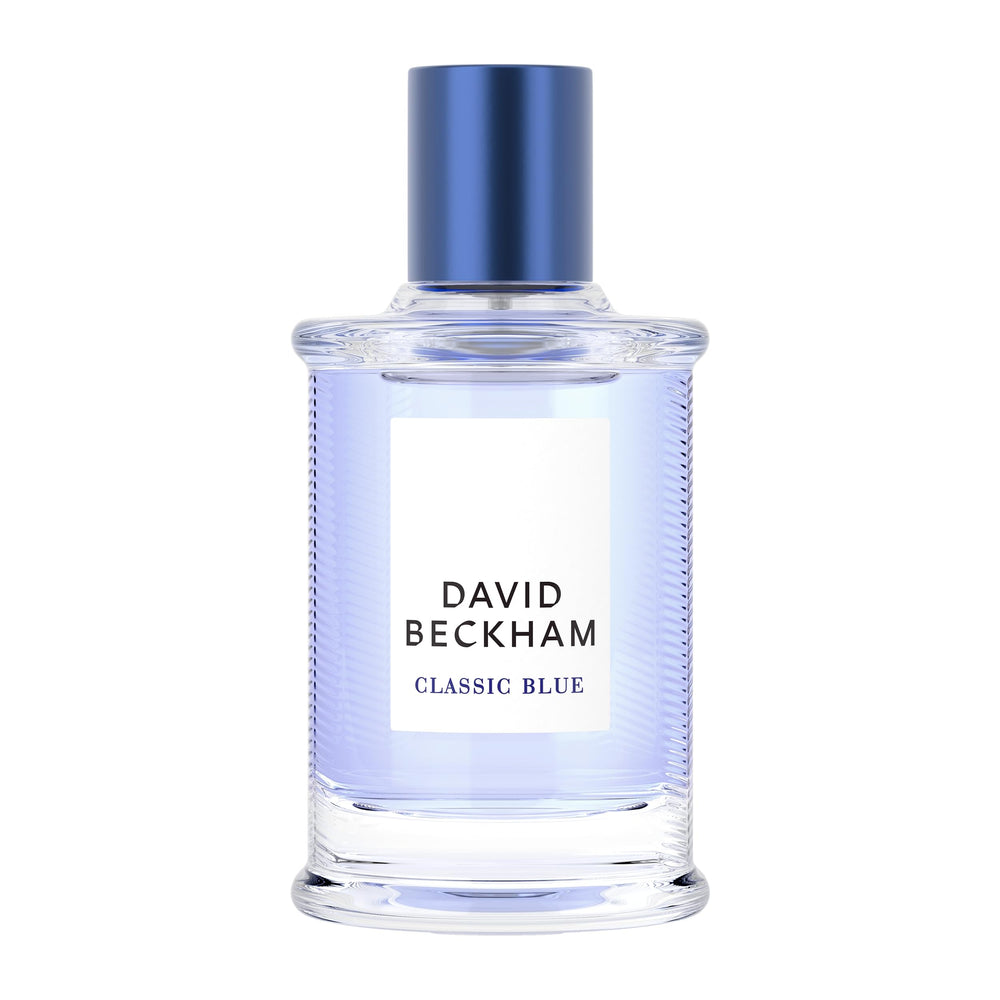 David Beckham Azul Clasico, frasco azul glaseado, ideal para uso diario.