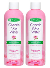 De La Cruz agua de rosas y glicerina, frasco para hidratar rostro