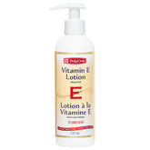 De La Cruz Vitamin E Lotion, botella frontal, piel suave e hidratada