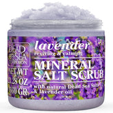 Dead Sea Collection Lavanda: exfoliante de sal en bote, mejora la textura de la piel