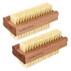 DEBETOOL cepillo uñas acacia, doble cara, limpieza eficaz sin dañar las uñas.