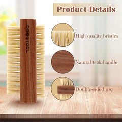 DEBETOOL cepillo de madera de acacia, mango ergonómico para un agarre cómodo.