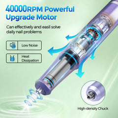 DEDNMSCA motor potente de 40000 RPM para retirar gel y dar forma.